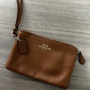 Coach Tan Leather Wristlet